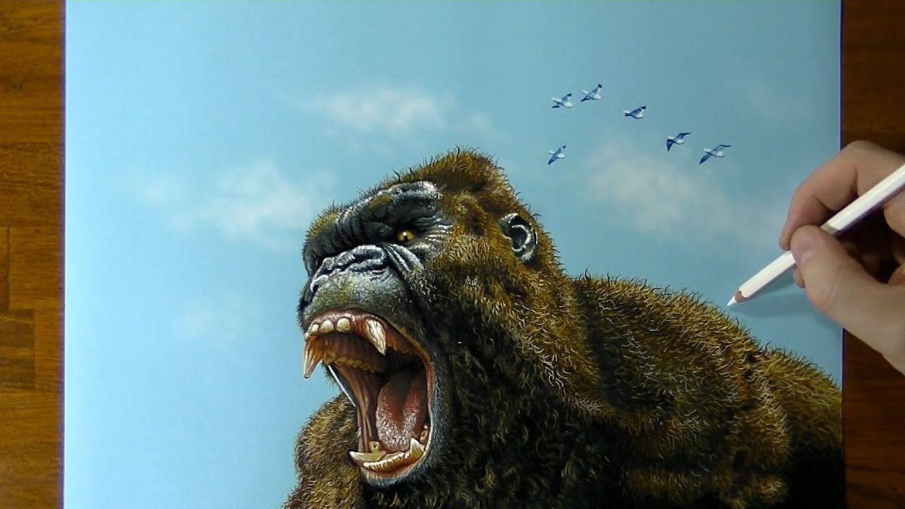 1280x720 Drawing Kong Skull Island - King Kong Drawing