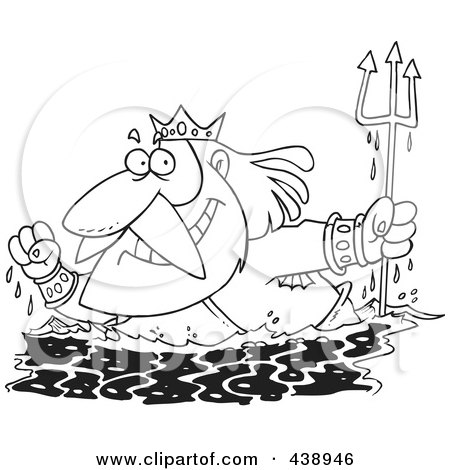 450x470 Royalty Free - King Neptune Drawing