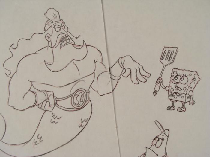 700x525 Drawing Animation Ground Rules Orig Spongebob K Neptune - King Neptune Drawing