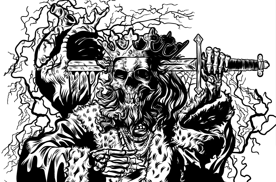 934x615 John Sullivan - King Of Hearts Drawing