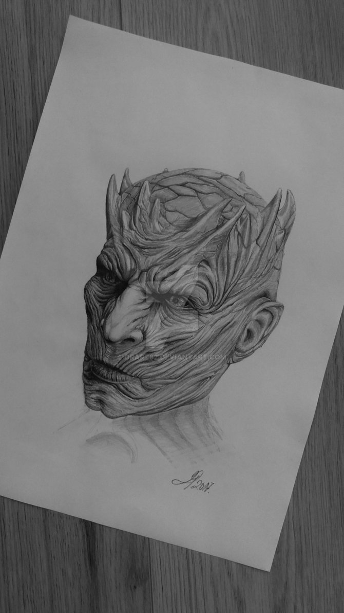 670x1191 Night King - King On Throne Drawing