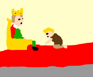 300x250 Peasant Bowing Down To King On Throne Drawing - King On Throne Drawing