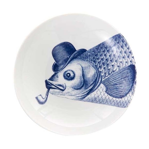 580x580 Fortnum's King Salmon Round Deep Bowl - King Salmon Drawing