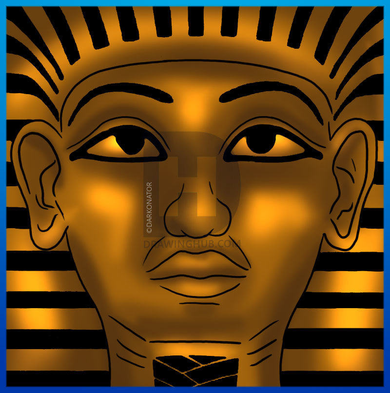 800x806 How To Draw King Tut, Step - King Tut Drawing