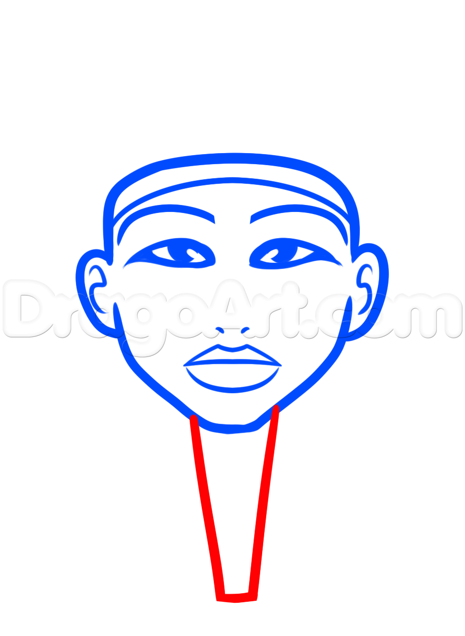 924x1263 How To Draw King Tut For Kids, Step - King Tut Drawing