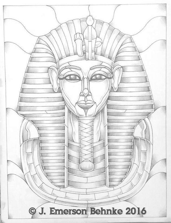570x744 King Tut Etsy - King Tut Drawing