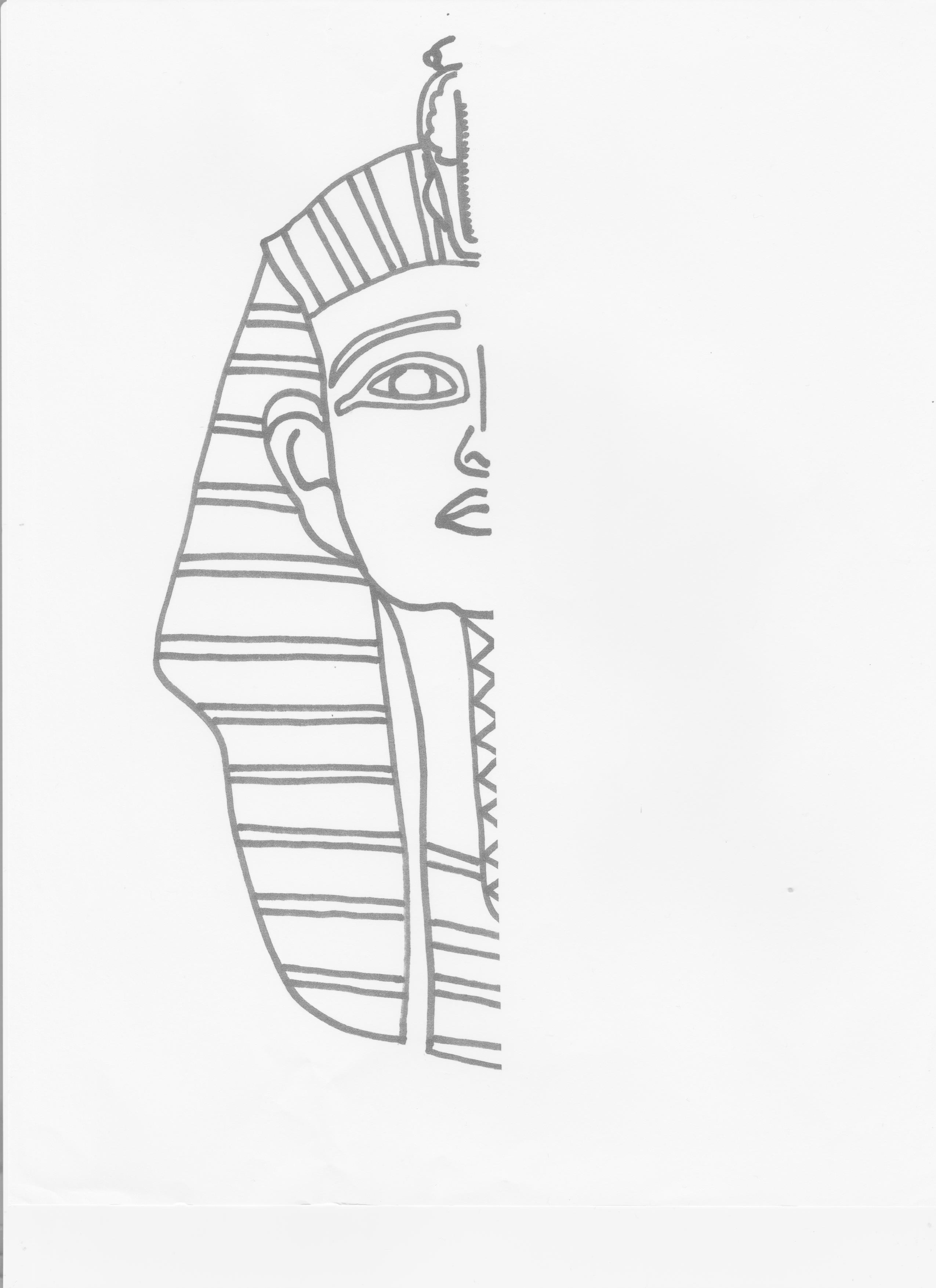 2550x3507 King Tut Mirror Image Drawing Lesson Week Cycle Renee - King Tut Drawing