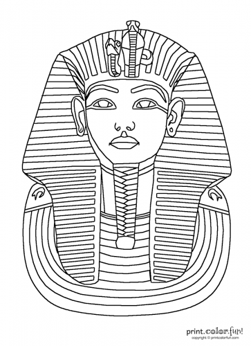 363x500 King Tut Mask Coloring Page - King Tut Drawing