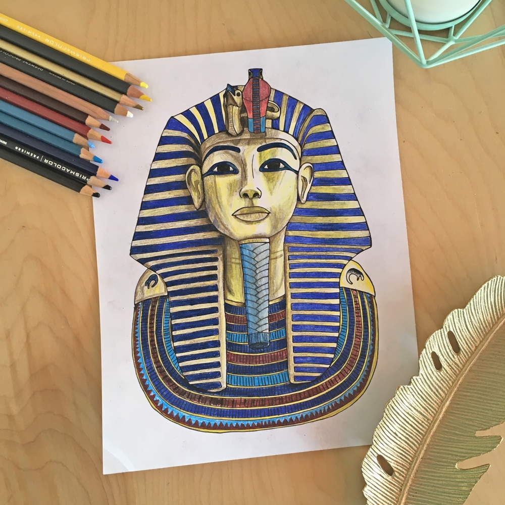 1000x1000 Drawing King Tut's Mask Using Symmetry Lesson Plan - King Tut Drawing