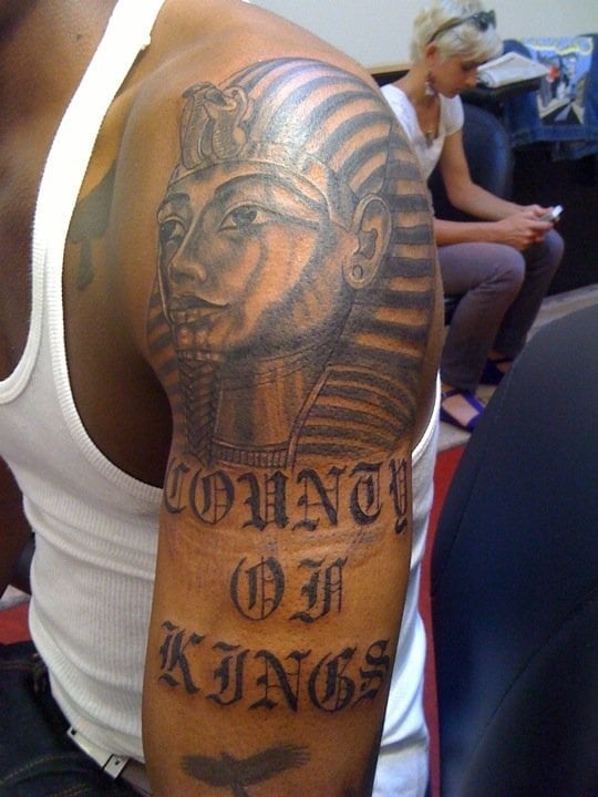 540x720 King Tut, County Of Kings In Old English - King Tut Tattoo Drawing