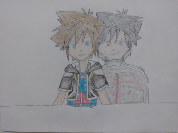570x428 sora and vanitas kingdom hearts inspired drawing etsy - Kingdom Drawing