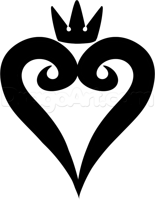 657x846 how to draw the kingdom hearts logo, step - Kingdom Hearts Drawing