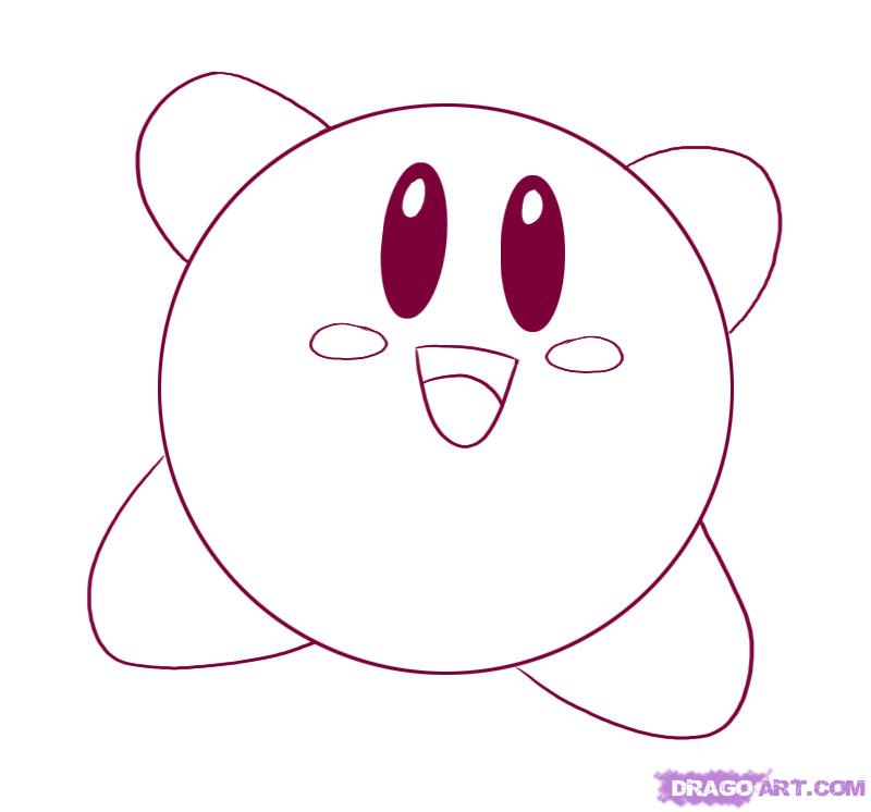 800x746 how to draw kirby, step - Kirby Drawing
