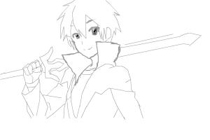 300x200 Kirito From Sao - Kirito Drawing