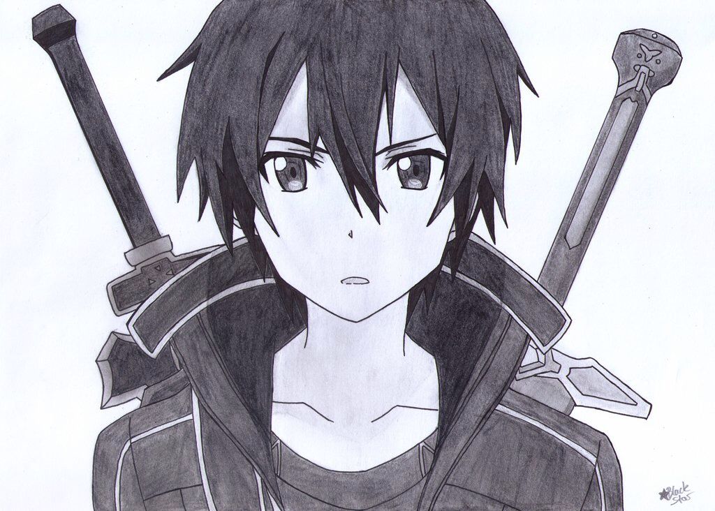 1024x732 kirito drawing sword art online sword art online kirito, sword - Kirito Drawing