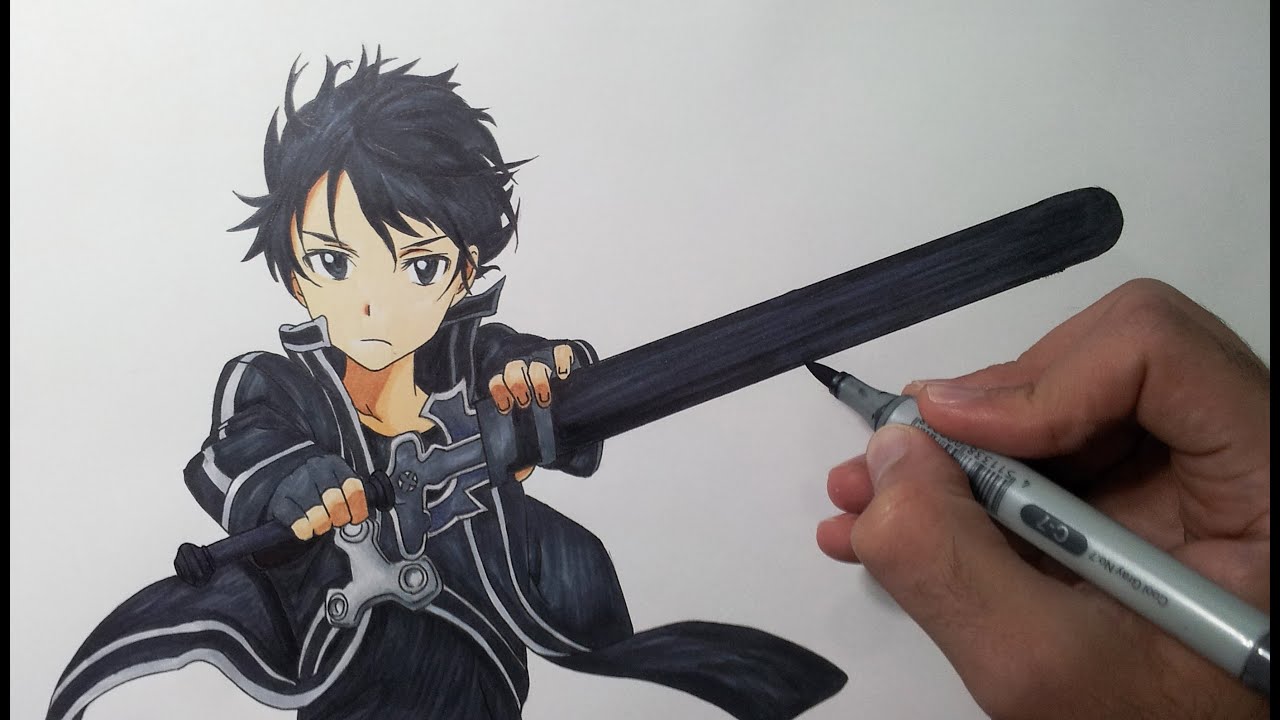 1280x720 Drawing Kirito - Kirito Drawing