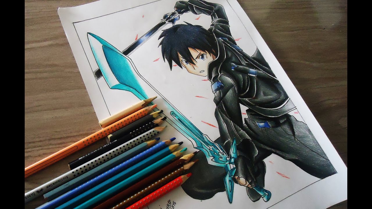1280x720 Drawing Kirito Desenhando Kirito - Kirito Drawing