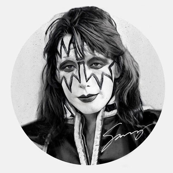 600x600 Kiss Band Ace Frehley X Fine Art Print - Kiss Band Drawing