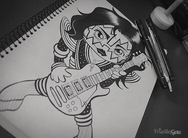 600x442 Mini Kiss Band - Kiss Band Drawing