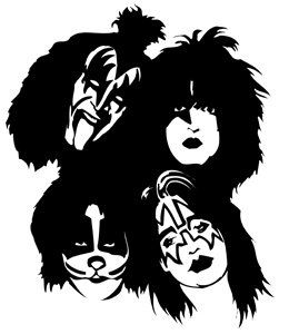 260x300 Kiss Band Line Drawing - Kiss Band Drawing