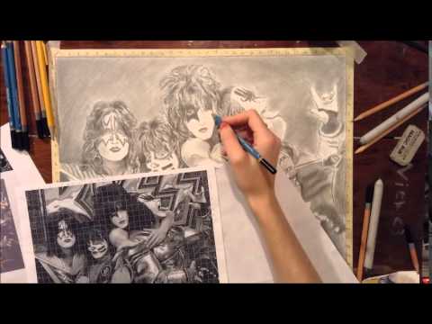 480x360 Drawing Time Lapse Kiss - Kiss Band Drawing