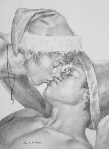 375x515 Original Drawing Angel Of Kiss Drawing - Kiss Drawing
