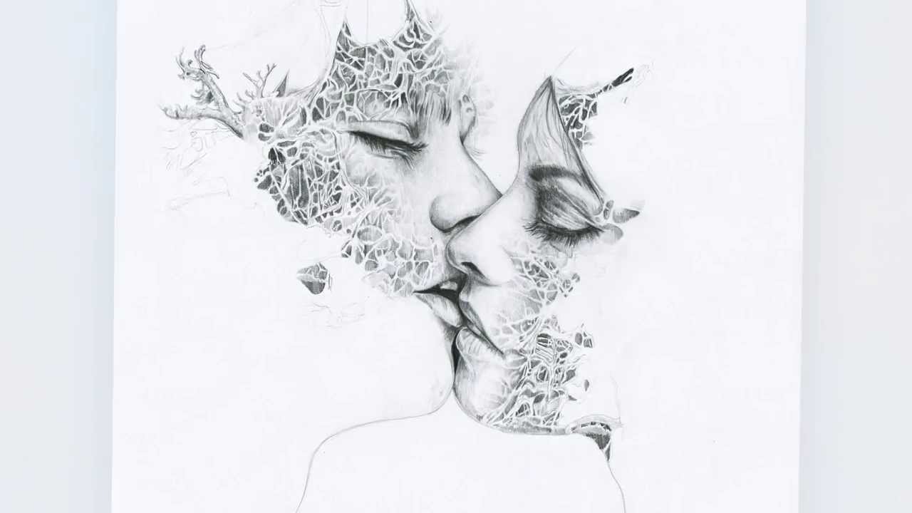 1280x720 Pencil Drawing - Kiss Drawing