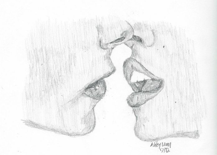 697x497 Kiss Drawing Realistic Drawing Skill - Kiss Drawing Photos