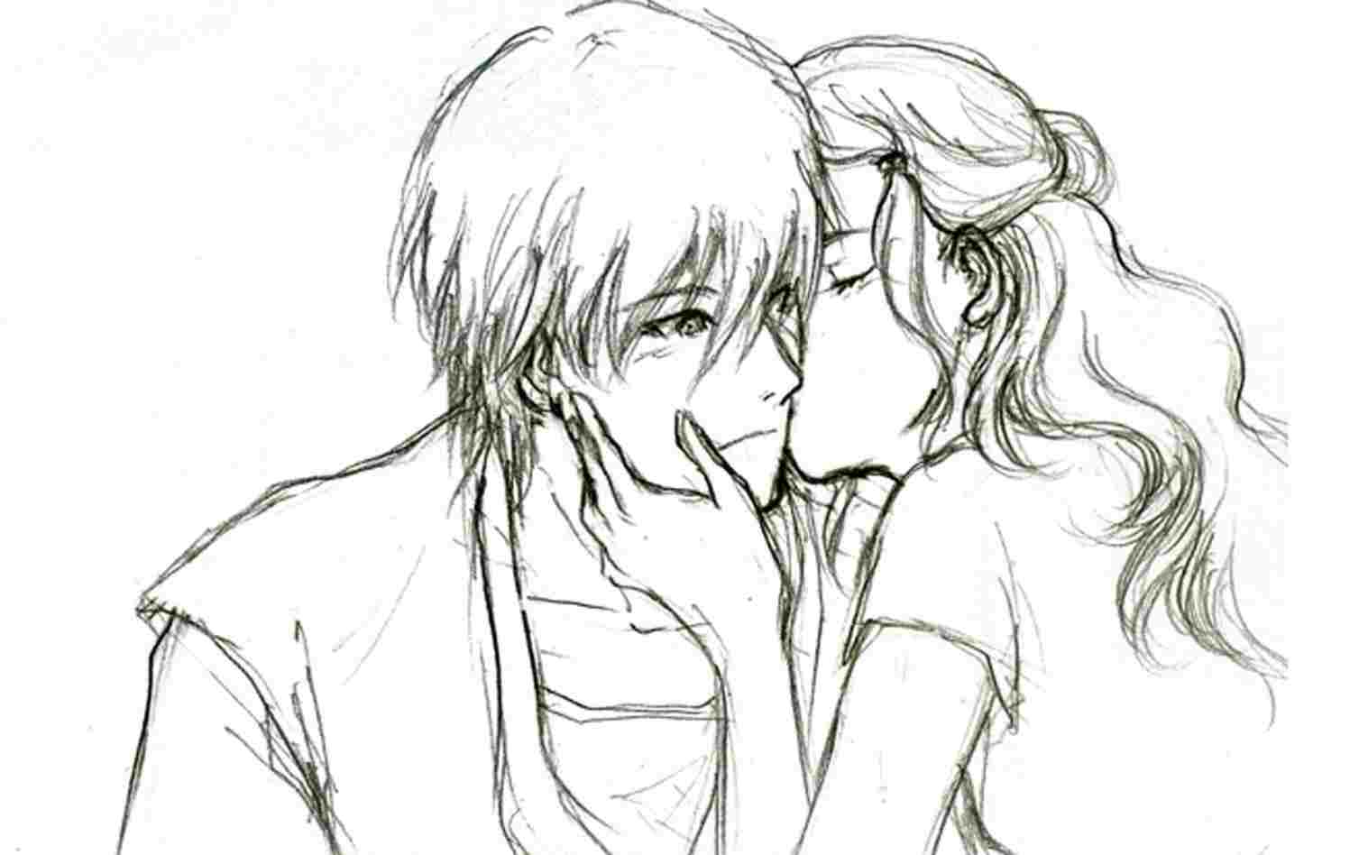 1517x948 Drawings Pics Quotes And Images Rhquotespicsnet Easy Girl Boy Kiss - Kiss Drawing Photos