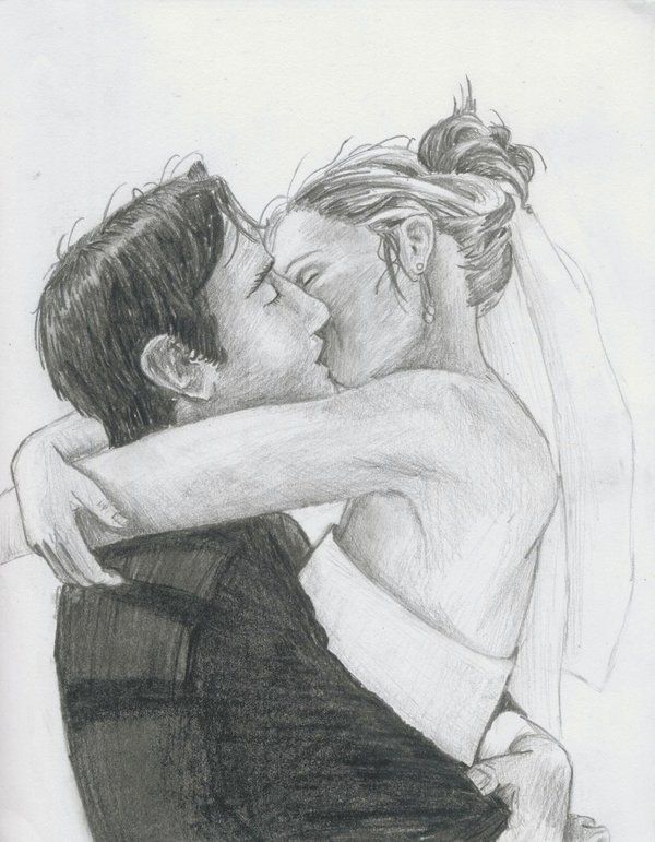 600x771 Pencil Sketches Of People Kissing Wedding Kiss - Kiss Pencil Drawing