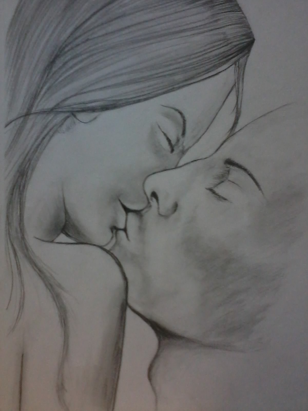 1200x1600 Pencil Sketch - Kiss Pencil Drawing