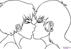 300x210 Easy Sketches Of People Kissing Easy Pencil Drawings Of People - Kissing Drawing Images