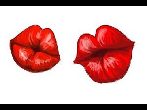 480x360 how to draw puckered lips - Kissing Lips Drawing