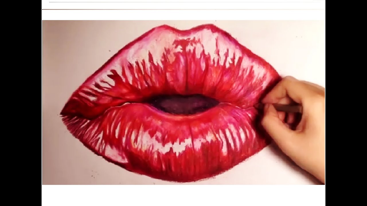 1280x720 Kissing Lips - Kissing Lips Drawing