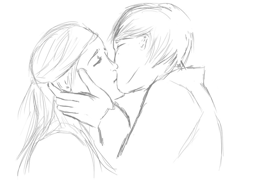 900x636 Haiku Kiss Scattered Thoughts - Kissing Lips Drawing