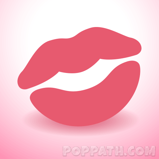 512x512 How To Draw A Kiss Mark Emoji Pop Path - Kissing Lips Drawing