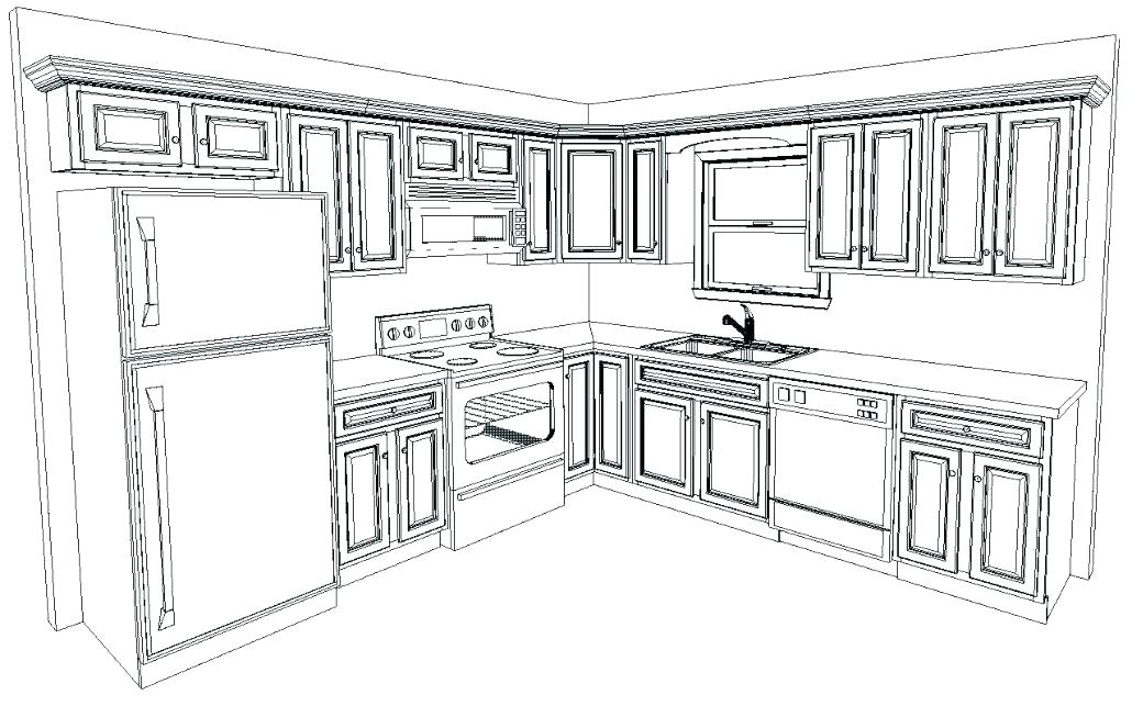 Kitchen Cabinet Drawings at PaintingValley.com | Explore collection of ...