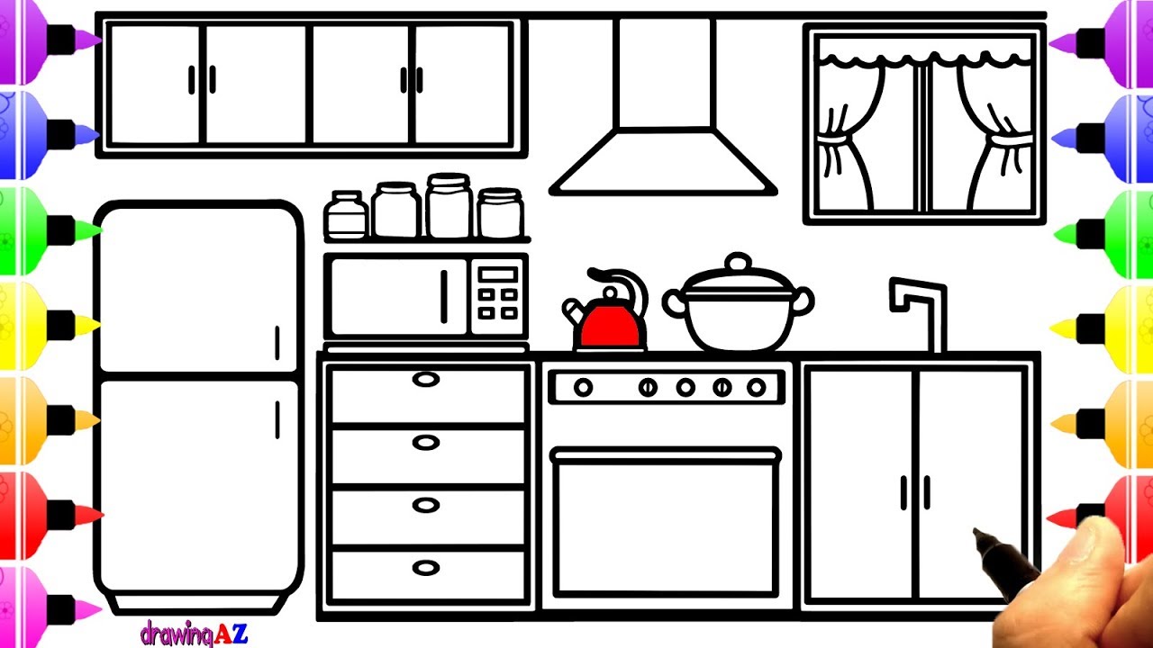 Kitchen Cartoon Drawing at PaintingValley.com | Explore collection of ...