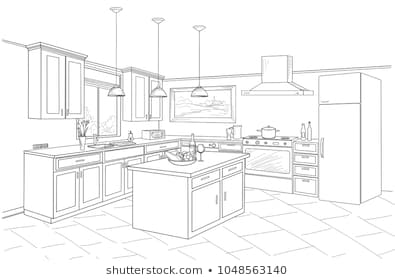 395x280 Huge Collection Of 'kitchen Drawing' Download More Than Images - Kitchen Cartoon Drawing
