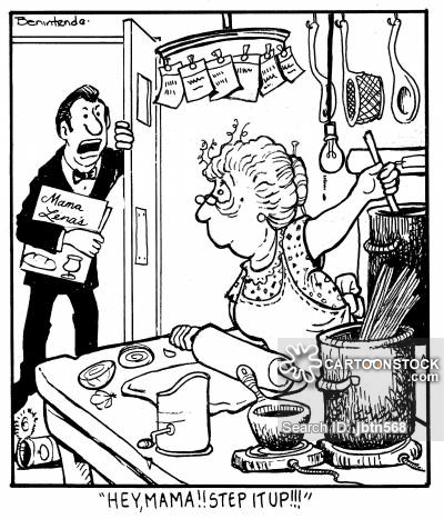 400x467 Italian Cooking Cartoons And Comics - Kitchen Cartoon Drawing