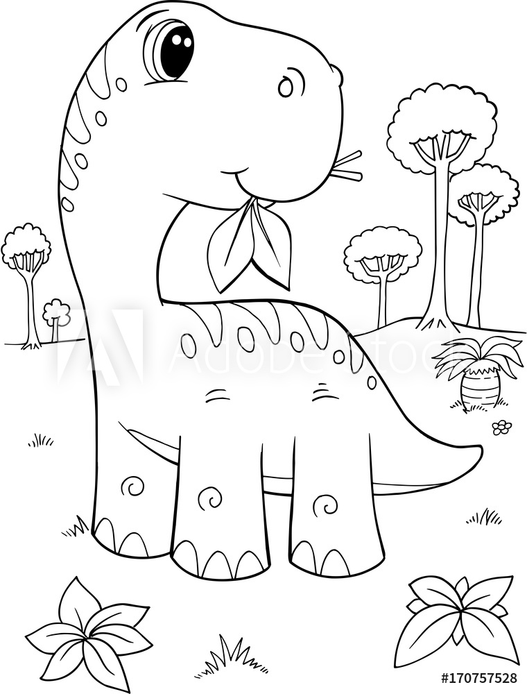 760x1000 printed kitchen splashbacks cute brachiosaurus dinosaur vector - Kitchen Cartoon Drawing