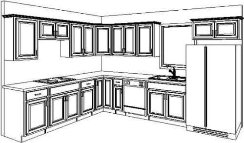 500x293 Kitchen Cabinets Design Layout Makeover Your Kitchen - Kitchen Design Drawing