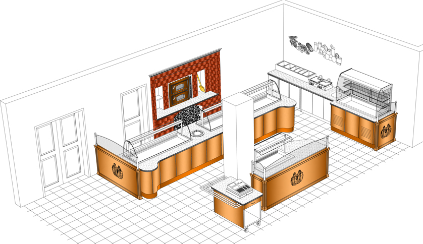 838x484 Corcoran Food Equipment - Kitchen Design Drawing