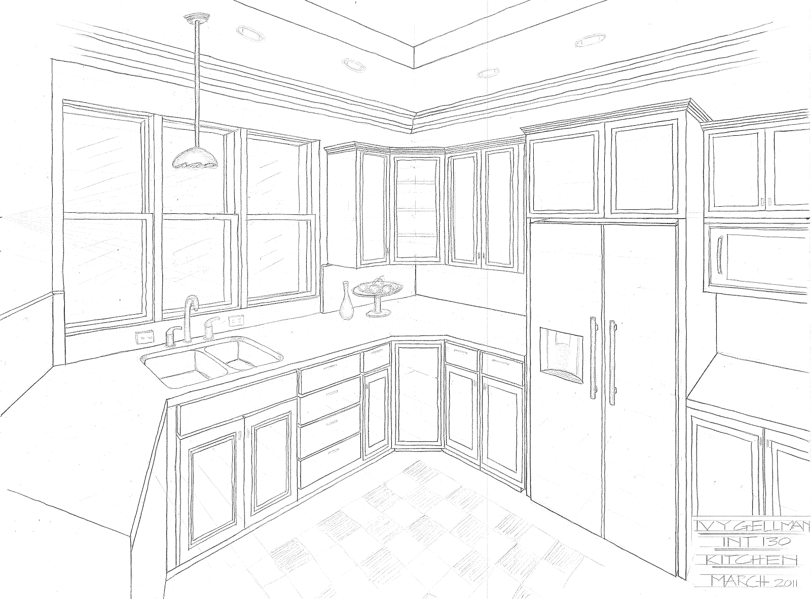 Kitchen Drawing Easy 1 