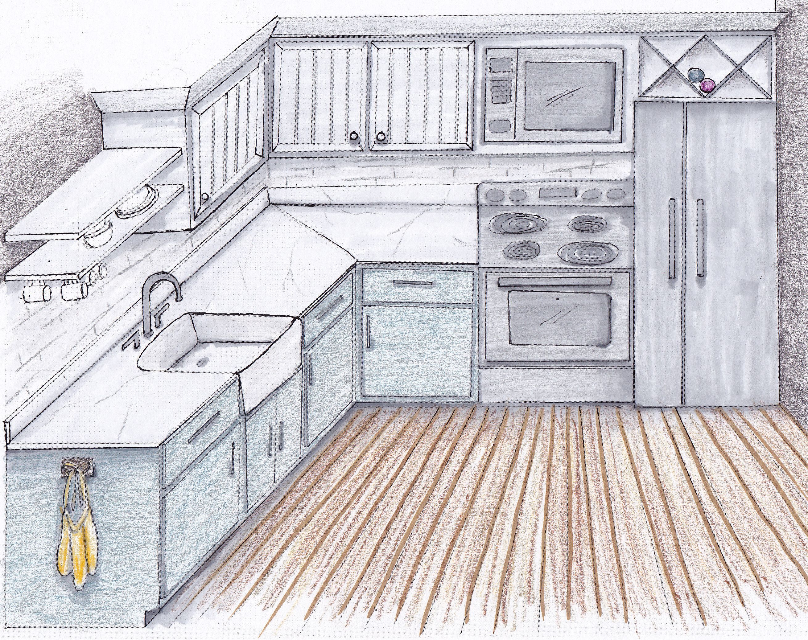 Kitchen Drawing Easy 11 