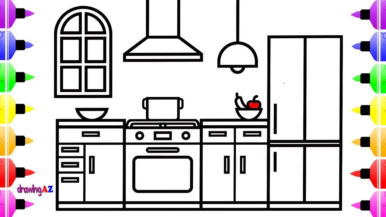 Kitchen Drawing Easy at Explore collection of