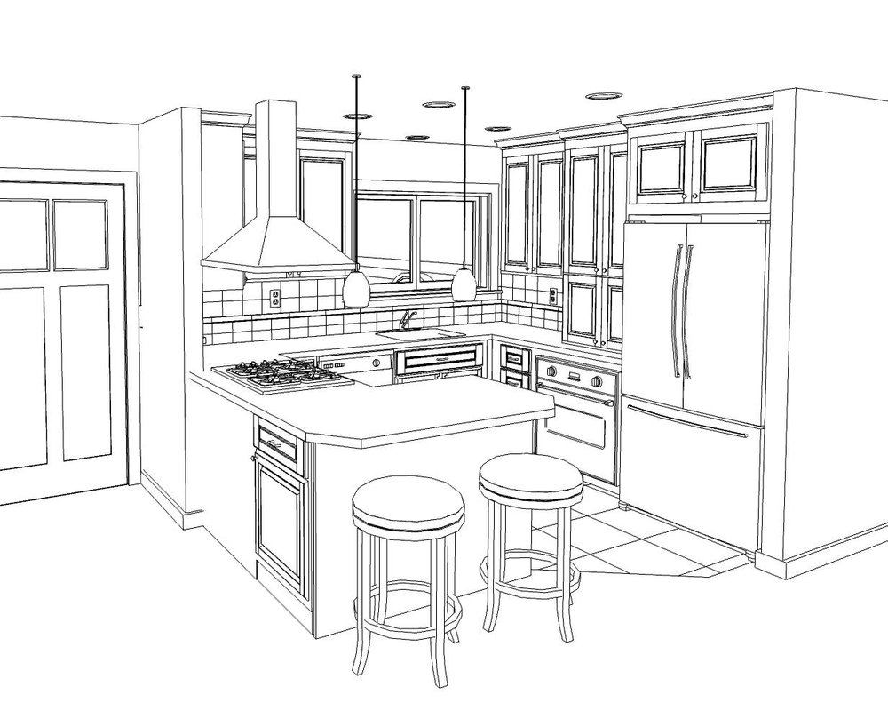 Mockinbirdhillcottage: Simple Easy Kitchen Layout Drawing