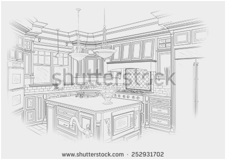450x318 Draw Kitchen Layout Online Fabulous Kitchen Drawing Stock Royalty - Kitchen Drawing Free