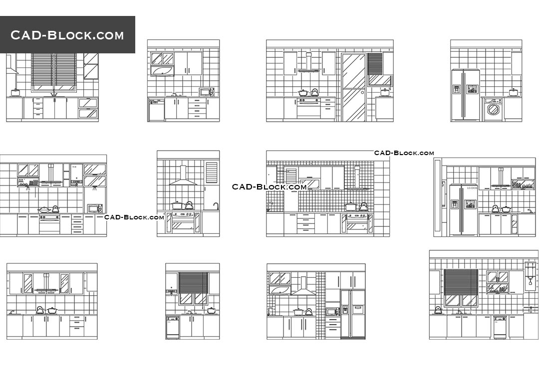 1080x760 Kitchen Cad Blocks Free Download - Kitchen Drawing Free