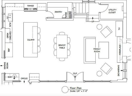 440x320 Large Kitchen Kitchen Floor Plan Drawing, Free Home Plans Large - Kitchen Drawing Free